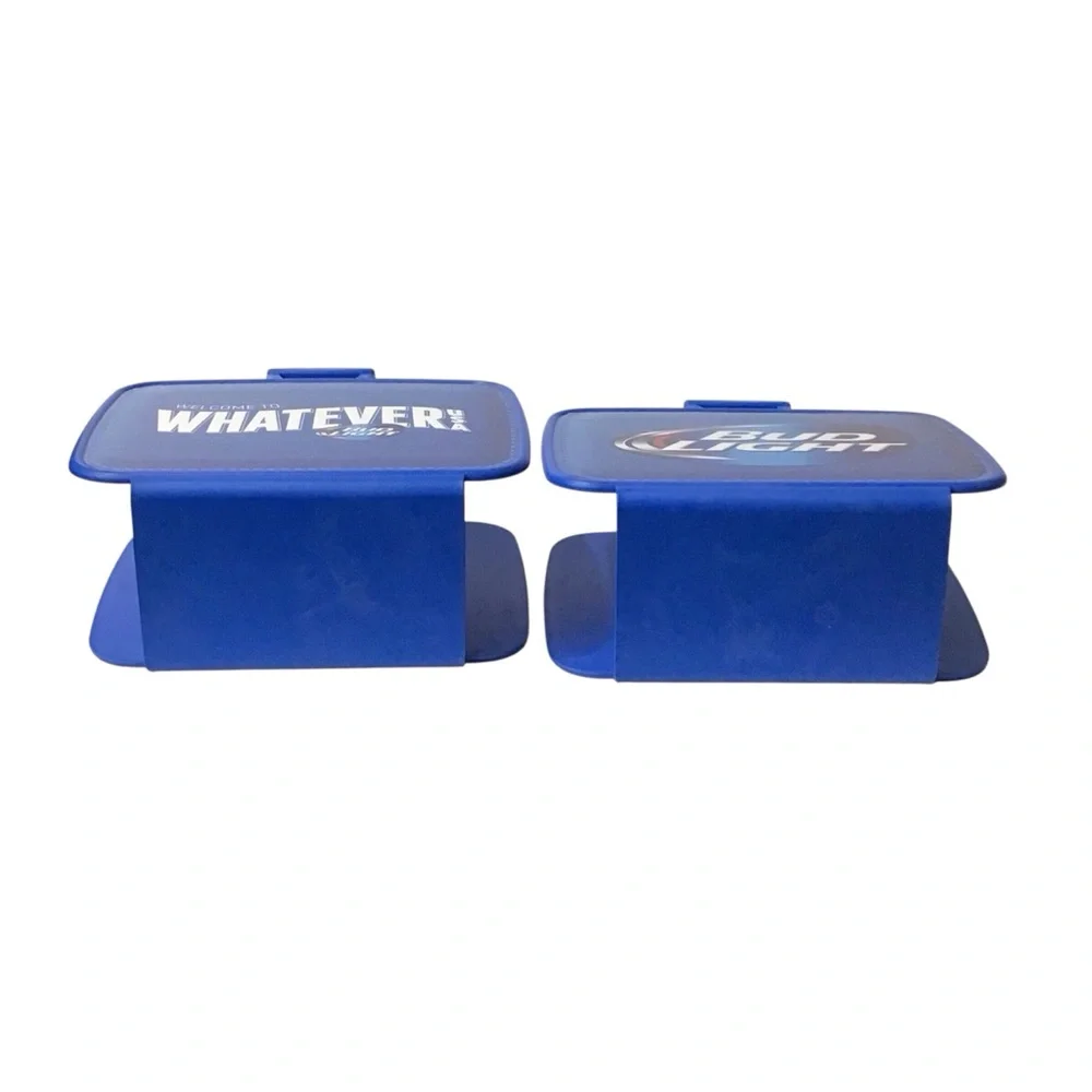 Vintage Bud Light Welcome To Whatever USA Blue Plastic Napkin‎ Holders